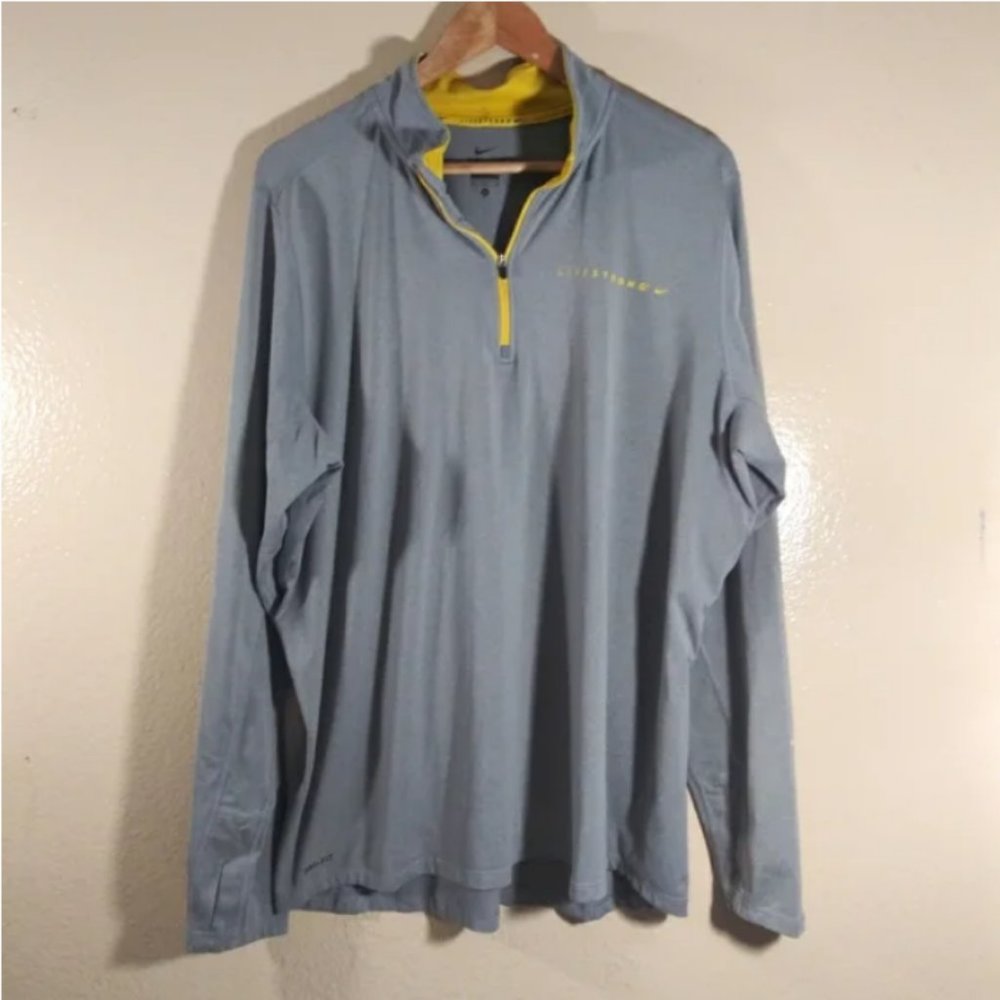 Nike Livestrong Dri-Fit 1/4 quarter zip pullover.